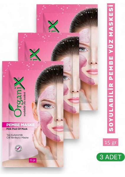 Tek Kullanımlık Pembe Soyulabilir Yüz Maskesi - Derinlemesine Temizlik & Yoğun Nem 15 ml (3 Adet) fırsatları