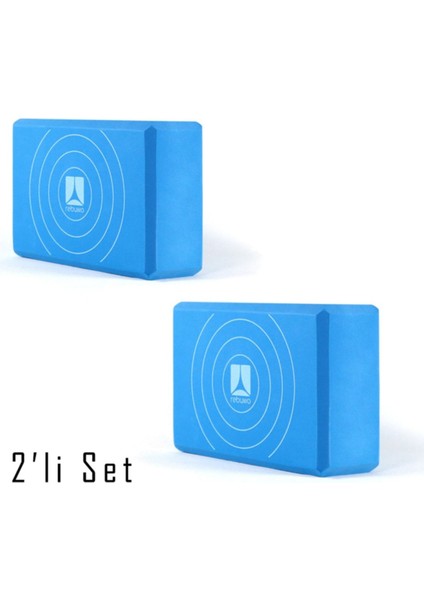 Köpük Yoga Bloğu Yoga Block 2'li Set Mavi