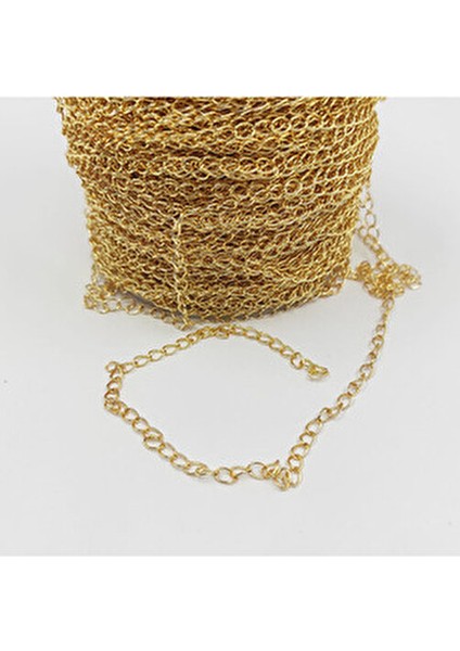 1 Metre Gold Sarı Renk Lak Kaplama Takı, Kolye, Bileklik Aksesuar Uzatma Zinciri