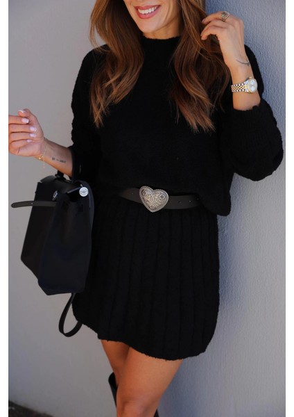 Siyah Triko Etek Kazak Takım modelleri