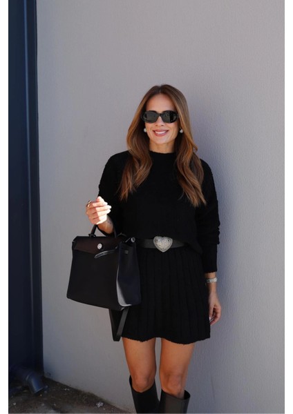 Siyah Triko Etek Kazak Takım fırsatları