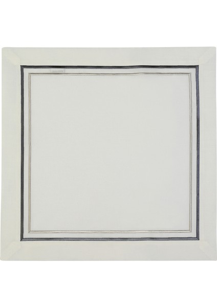 Elegance Gri Antrasit Detaylı Keten Peçete 40X40 cm