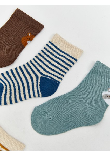 Yeni Sezon Baskılı Erkek Bebek Soket Çorap 5'li fırsatları