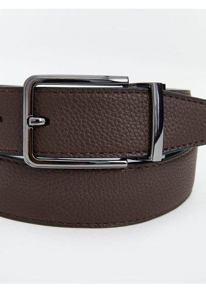 Yeni Sezon Çift Yönlü Deri Görünümlü Erkek Kemer indirimleri