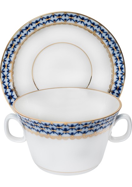 Cobalt Net Mavi Kulplu Porselen Çorba Kasesi fiyatları