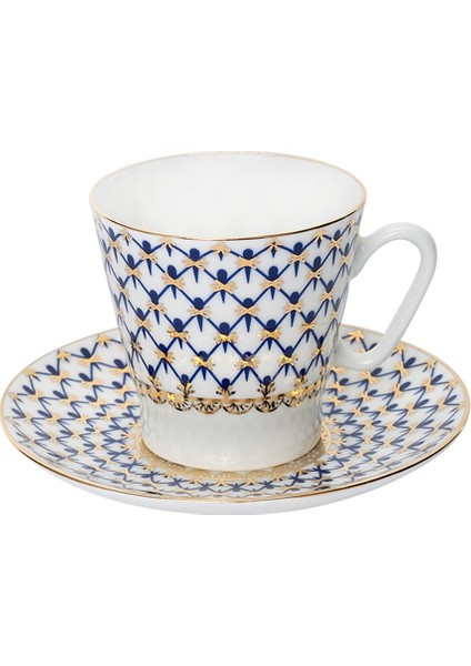 Cobalt Net Mavi Porselen Kahve Fincanı