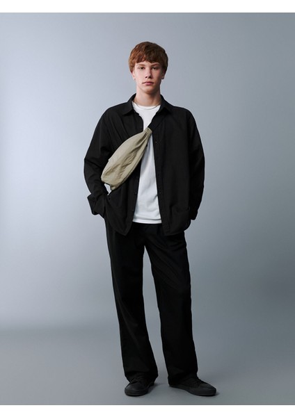 Yeni Sezon Beli Lastikli Keten Karışımlı Genç Erkek Pantolon