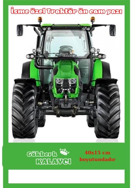 Traktör Taçlı Özel Isim Ön Cam Sticker Case Tümosan Massey Erkunt Kamyon Tır