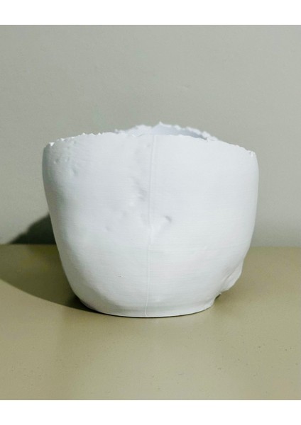 Gerçekçi 3D Baskı Kafatası-Helloween/cadılar Bayramı Konsepti-Şekerlik/saksı/masa Dekoru-Beyaz