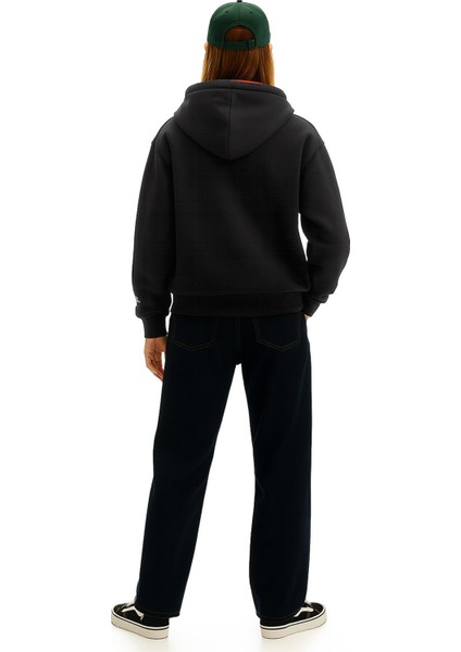 Surreal Face Tasarım Kapşonlu Sweatshirt