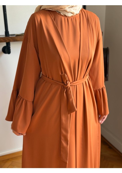 Kiremit Fırfırlı Ikili Takım Abaya Takım 5038 fiyatları