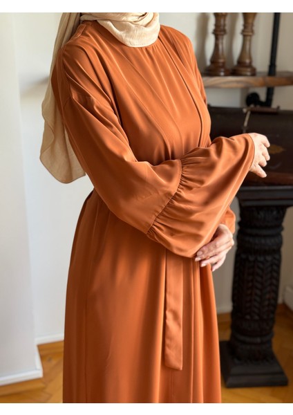 Kiremit Fırfırlı Ikili Takım Abaya Takım 5038 indirimleri
