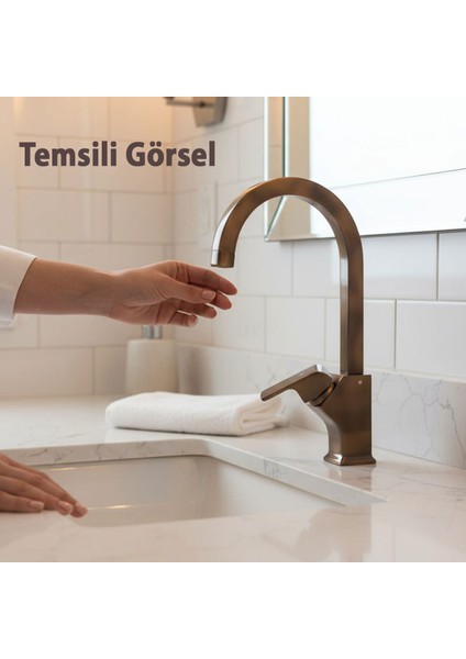 Premium Şık Bronz Özel Uzun Kuğu Evye Bataryası Yüksek Modern Tasarım Mutfak Lavabo Musluğu modelleri