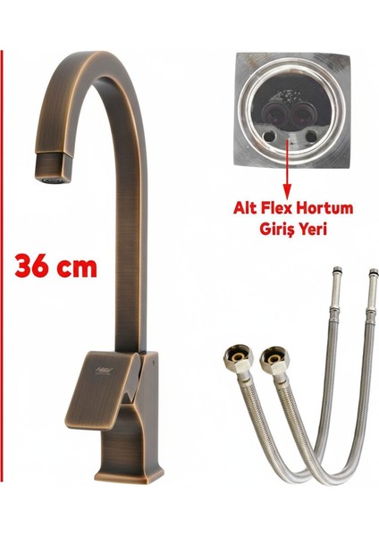 Premium Şık Bronz Özel Uzun Kuğu Evye Bataryası Yüksek Modern Tasarım Mutfak Lavabo Musluğu fırsatları