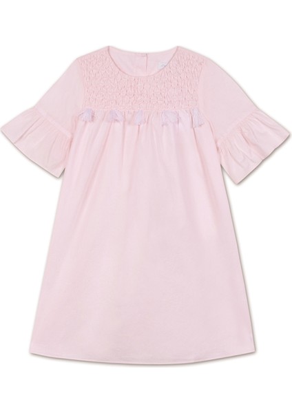 Pembe Kısa Kollu Kız Çocuk Gecelik