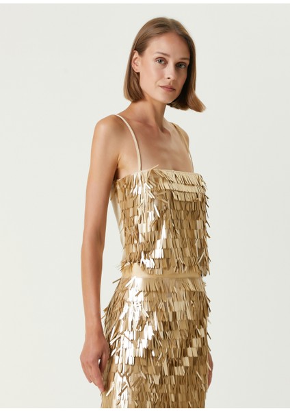 Goldy Işlemeli Abiye Bluz