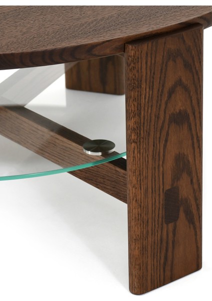 Vasso Camlı Koyu Meşe Orta Sehpa indirimleri