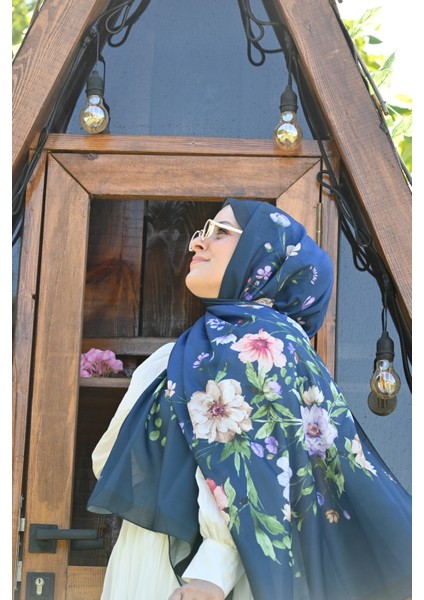 Desenay Navy Blossom Şal