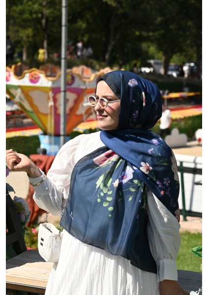 Desenay Navy Blossom Şal