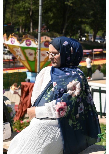 Desenay Navy Blossom Şal