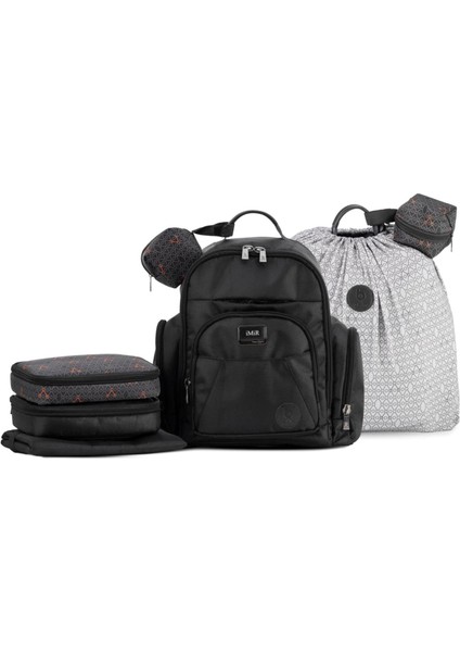 Siyah Çok Fonksiyonlu Anne Baba ve Bebek Bakım Sırt Çantası