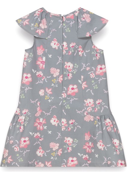 Renkli Çiçek Desenli Kısa Kollu Kız Çocuk Elbise fiyatları