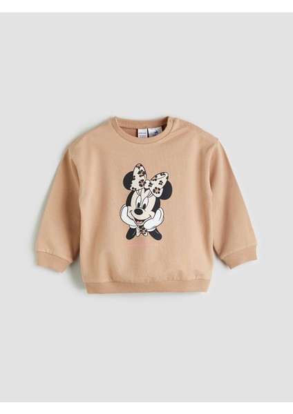 Yeni Sezon Minnie Mouse Baskılı Kız Bebek Sweatshirt ve Tayt 2'li fiyatları