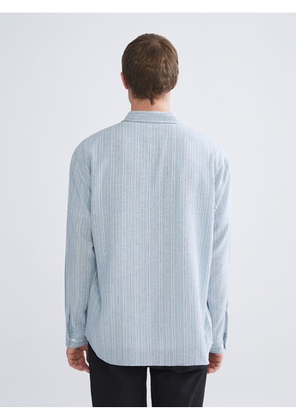 Yeni Sezon Regular Fit Çizgili Erkek Gömlek fırsatları