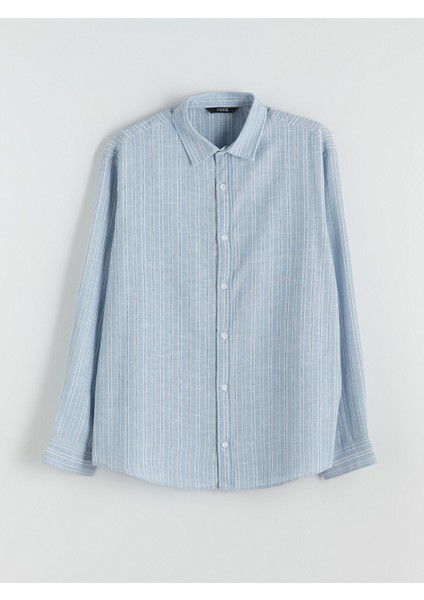 Yeni Sezon Regular Fit Çizgili Erkek Gömlek indirimleri