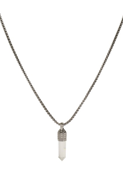 Dopamin Kuvars Taşlı Erkek Çelik Kolye