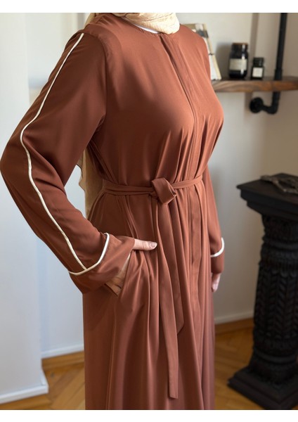 Taba Gizli Patlı Biyeli Abaya Kol Ferace 5058