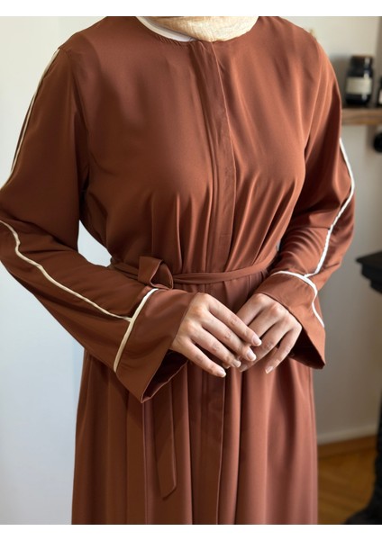 Taba Gizli Patlı Biyeli Abaya Kol Ferace 5058 modelleri