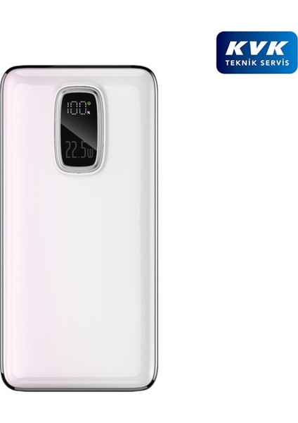 PWS628B 20.000MAH 22.5W Type-C & USB Giriş-Çıkış, Kablolu Süper Hızlı Şarj Destekli Powerbank - Beyaz