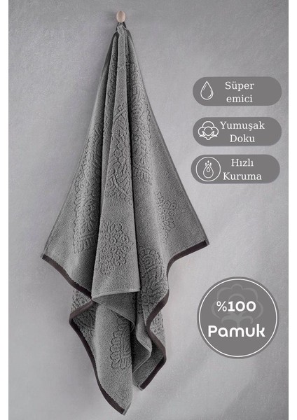 Pamuk Tekli Havlu Jakarlı Karna Premıum Vance - 70 x 140
