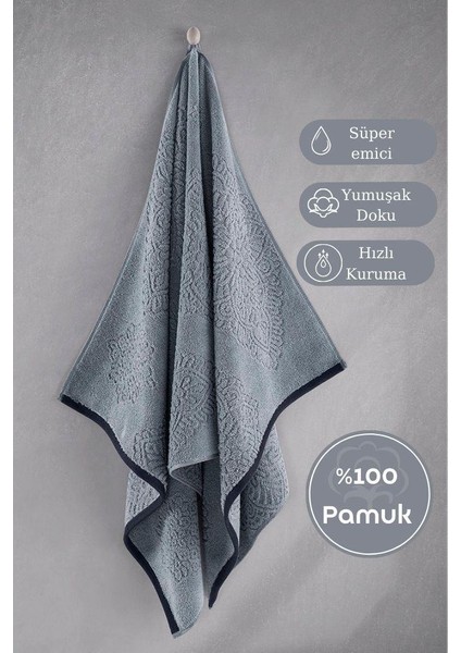 Pamuk Tekli Havlu Jakarlı Karna Premıum Vance - 70 x 140 modelleri