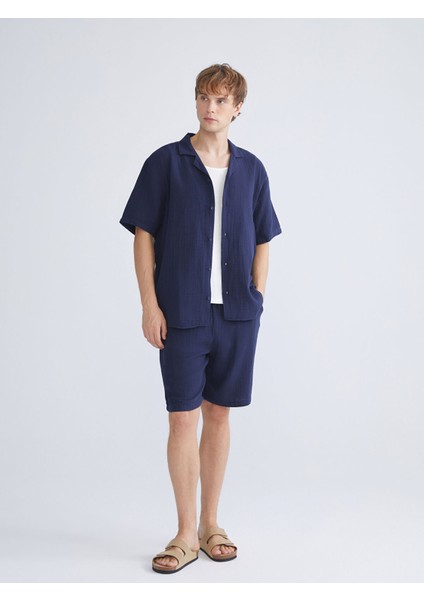 Yeni Sezon Rahat Kalıp Müslin Erkek Şort