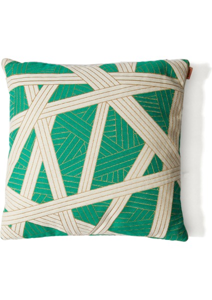 Nastri Yeşil Krem Desenli 40X40 Dekoratif Yastık