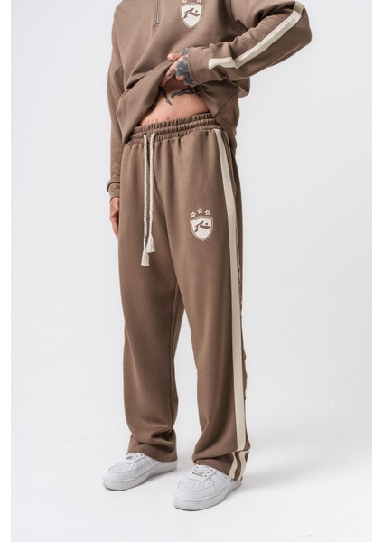 Erkek Şerit Detaylı Modal Baggy Eşofman Altı Vizon fiyatları