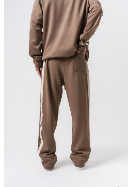 Erkek Şerit Detaylı Modal Baggy Eşofman Altı Vizon fırsatları