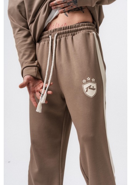 Erkek Şerit Detaylı Modal Baggy Eşofman Altı Vizon indirimleri