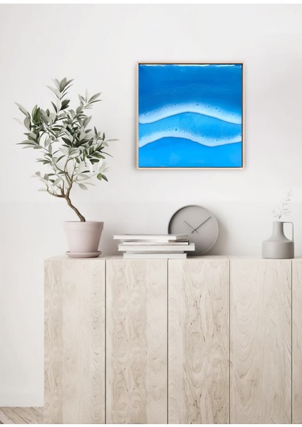 Azure Ahşap Epoksi Tablo 30 x 30 cm