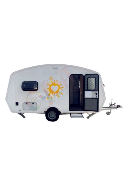 Karavan ve Traktör ve Araba Sticker Yapışkan Damlacıklı Kalp Motifi