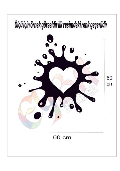 Karavan ve Traktör ve Araba Sticker Yapışkan Damlacıklı Kalp Motifi fiyatları