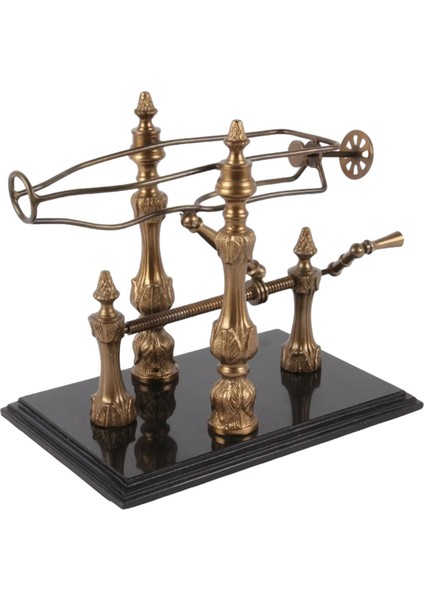 Mermer Tabanlı Bronz Şişe Standı 40 x 22 cm