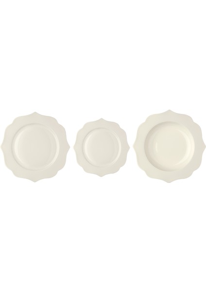 Ionica Fildişi Bone China 18 Parça 6 Kişilik Yemek Takımı