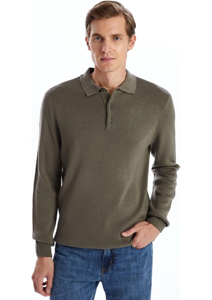 Yeni Sezon Polo Yaka Uzun Kollu Erkek Triko Kazak