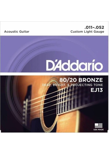 EJ13 Akustik Gitar Tel Seti Custom Light modelleri