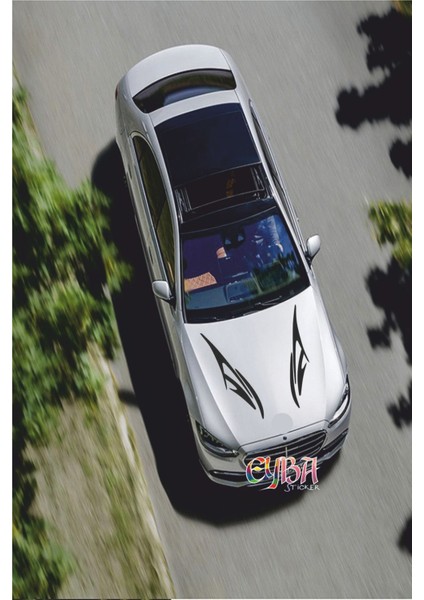 Kaput Araba Sticker - Oto Sticker - Sağ,sol 2 Adet 57X19 cm