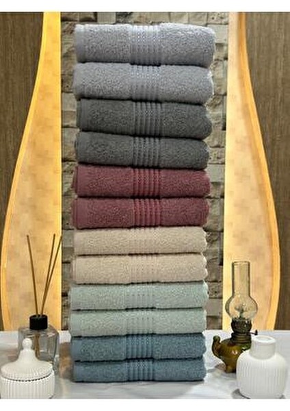 Mi̇ne / 12Lİ 50&90 cm El Yüz Havlu Seti̇ (6 Renk)