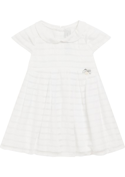 Beyaz Kısa Kollu Kız Bebek Elbise
